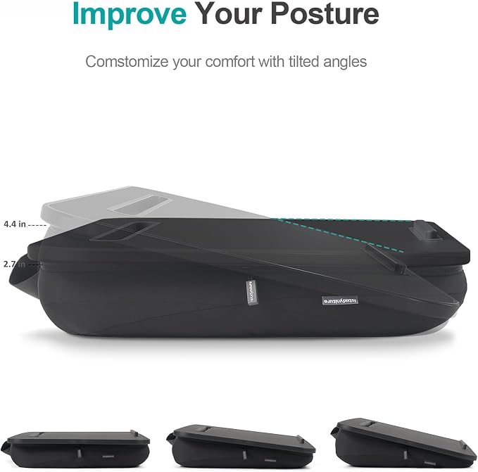 Lap Desk, Portable Laptop Stand with Washable Cushion, Fits up to 17 inch Laptop, with Device Ledge and Phone Holder, Use on Bed,Couch, Sofa, Floor, Home Office– ISTUDYNITURE (Large, Black) - Image 7