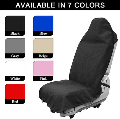 DXNQ Waterproof Car Towel Seat Cover, Sweating Non-Slip Premium Towel Carseat Cover Protector, Universal Soft Machine Washable Car Truck SUV Front Seat Cover for Gym Workout Beach Hiking (Black) - Image 4