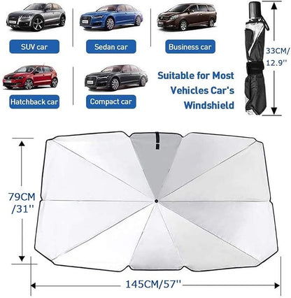 Sedan SUV Car Sun Shade for Windshield, Blocks UV Rays & Sun Heat | 2026 Upgraded, Foldable Windshield Sun Shade, Sun Visor Protector, Keep Car Cool, Easy to Use/Store, 57''x 31'' - Image 8