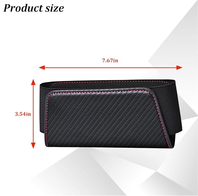 Car Seat Side Storage Pocket, Leather Multifunctional Vehicle Console Side Pouch Organizer, Small Automotive Door Tray Pouch Bag Accessories, Universal for SUV, Sedan, Truck (Carbon Fiber) - Image 2
