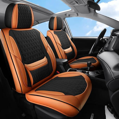 Car Seat Covers Full Set Custom Fit For Lexus GX460 2008-2023, Black&Brown | Lumbar Support, Premium Faux Leather, Breathable, Anti-Slip, Airbag Compatible, Waterproof, Car Seat Protectors, 2 Row-5Seat by Unknown