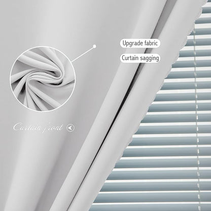 Blackout Curtains for Bedroom Sticky Curtain Blackout Window Cover Self Adhesive Curtains Rod No Drillng, 47" W X 96" L, Light Grey, 1 Panel - Image 5