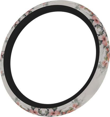 Steering Wheel Cover Neoprene Material Most Cars Men&Women Universal 15 inch Premium Non-Slip Spring Steering Wheel Protector Floral Car Accessories - Image 2