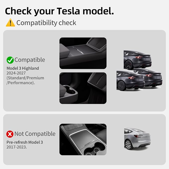 All Weather Cargo Liners for Tesla Model 3 Highland 2024/2025/2026 Accessories Trunk Mats,Frunk Rear Trunk Tray Mats - Image 2