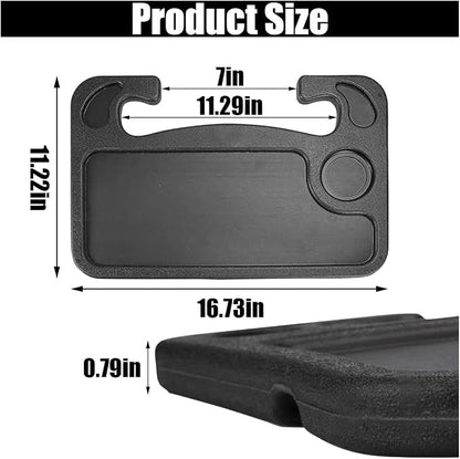 GLSOWEE Car Steering Wheel Tray, Computer Office Car Table Tray, Black | Auto Steering Wheel Desk for Eating Working, Multipurpose Car Desk Travel Accessories for Most Vehicles Steering Wheel - Image 2