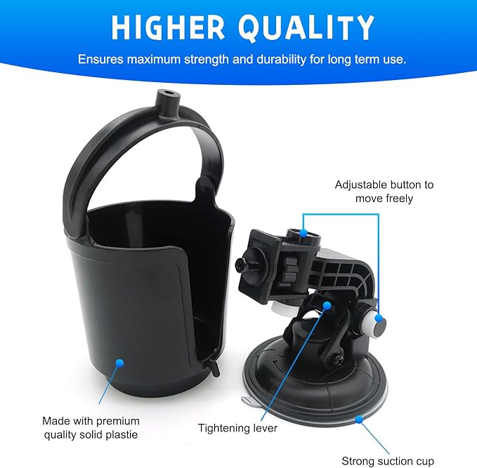 Recessed Folding Cup Drink Holder, Premium Quality Sturdy Folding Car Console Bottle Can Holder, Adjustable Automotive Drink Holder with Suction Cup, Car Accessories - Image 5