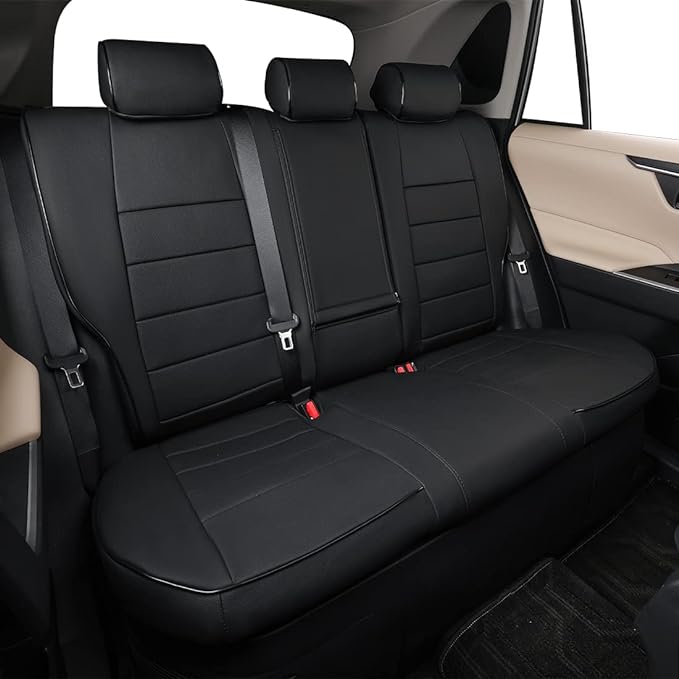 EKR Corolla Seat Cover Custom Fit for Toyota Corolla 2023 2024 2025 2026 LE, Leather Car Seat Cover Full Set-Faux Leather (Black) - Image 4