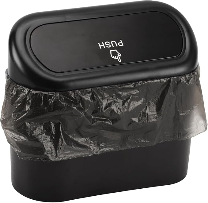 Accmor Car Trash Can with Lid, Mini Auto Dustbin Garbage Organizer with 30 Pcs Plastic Trash Bag, Automotive Garbage Container Bin for Vehicle, Home, Office - Image 8