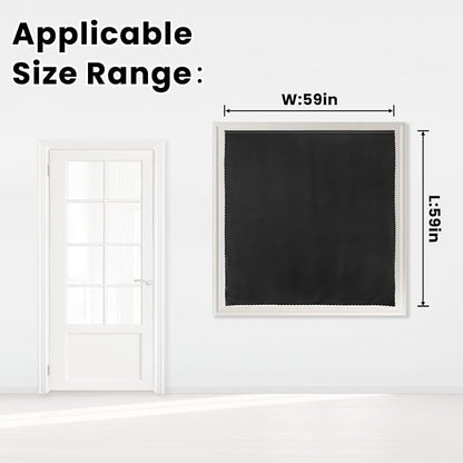 Adhesive Blackout Curtains- Self Stick Shades Window Blinds Curtains No Rod Needed Easy to Hang Curtains, Use for Bedroom, Living Room, Dining Room, Kitchen, Home Office, 59"W X 59"L, Black, 1 Panel - Image 7