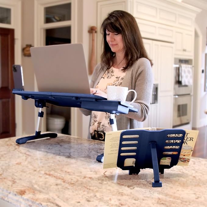 Limitless TotalDesk Portable Workstation and Lap Desk with Adjustable Height & Tilt (Navy) - Image 2