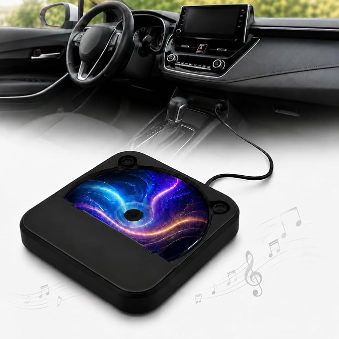 Portable Car CD Player, Plug & Play CD Player for Car, Anti-Skip, USB & AUX Compatible, Works with Laptop/Desktop/TV(Black) by HOME