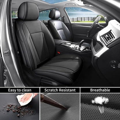 Front Seat Covers Custom Fit for Kia NIRO 2017-2026,Black | Luxury Faux Leather, Waterproof, Anti-Slip, Airbag Compatible, Breathable, Car Seat Protectors, 1 Row 2 Seats - Image 4