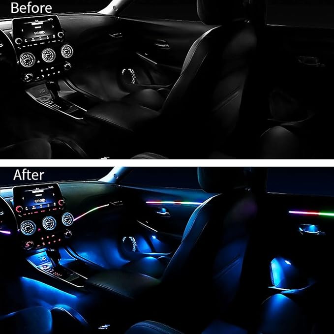 Interior Car Strip Lights Acrylic Car Decorative Lights with APP Control Multicolor Internal Lighting Kit Music&DIY Function Ambient Fiber Optic Strip LEDs Valentine’s Day's for Truck - Image 2