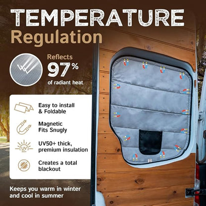 Living in a Bubble Insulated Blackout Rear Window Covers (Pair) for Mercedes Sprinter Van Year 2019-2026, VS30 (Full Metal Door - Bare Metal Frame) - Image 5