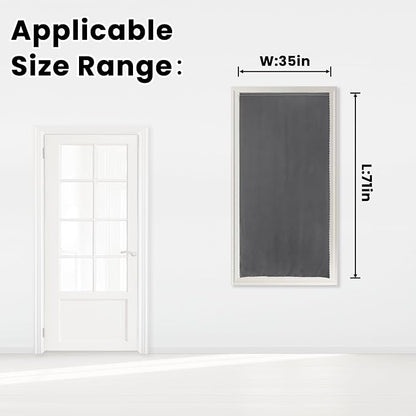 Magic Tape Stick On Curtains Window Shades Pull Down Blackout Window Cover Blackout Curtains for Bedroom No Drillng Self Adhesive Curtains No Rod Small Curtain, 35" W X 71" L, Grey, 1 Panel - Image 7