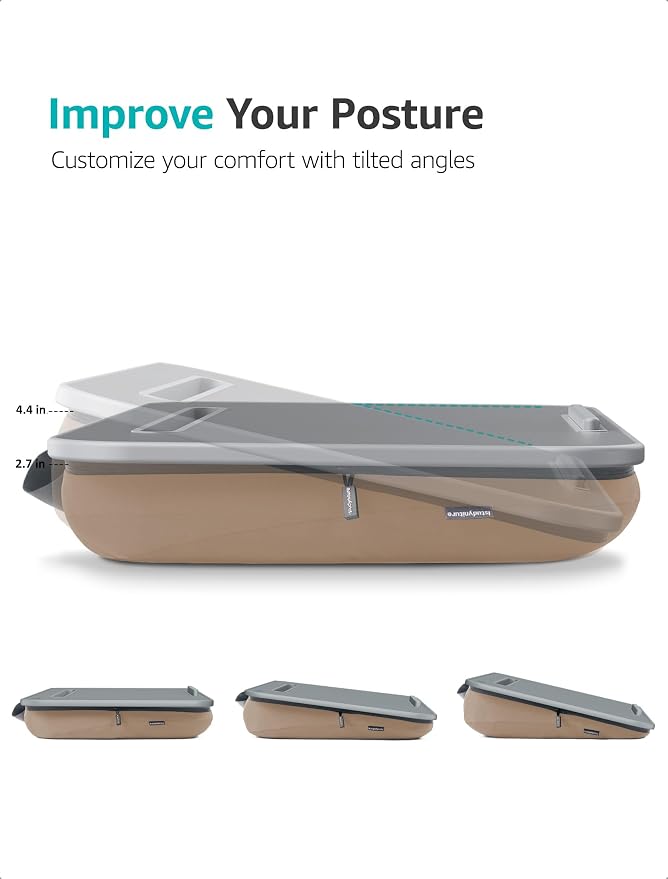 Istudyniture Lap Desk | Portable Laptop Desk & Stand – Fits Up to 17 inch – Washable Cushion, Built-in Phone Holder – for Bed, Couch, Sofa, Floor – Writing, Reading, Home Office – Large, Coffee - Image 7