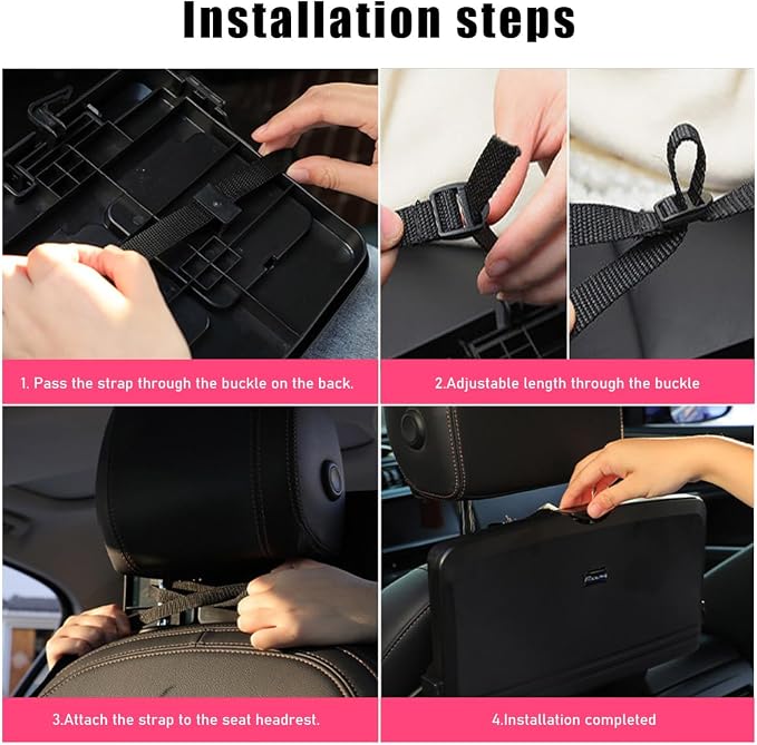 Foldable Car Food Tray Holder, Multi Functional Portable Backseat Tray Desk, Cars Computer Desk for Eating Food Drink and Writing Laptop Work, Car Accessories (13.8" L×8.3" W×8.3" H) - Image 6
