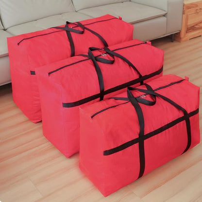 Extra-large Tarp Storage Bag (Red, 45Gal/170L) | Double Zipper, Moisture Resistant and Dustproof, Lightweight Foldable for Moving, Travel, Camping, and Seasonal Organization - Image 4