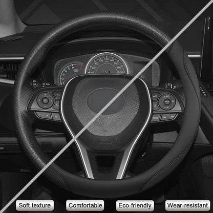 West Llama Customized Auto Car Steering Wheel Cover for Toyota Tacoma,4Runner,Tundra,Sequoia,15.5-16 inch (Black-Large Size) - Image 5