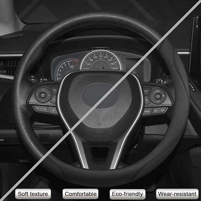 West Llama Customized Auto Car Steering Wheel Cover for Toyota (Black) - Image 5