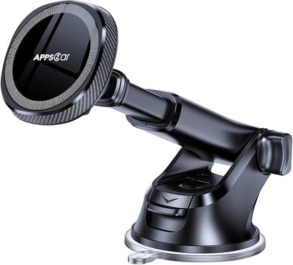 APPS2Car for MagSafe Car Phone Mount for iPhone, Magnetic Windshield Dashboard Holder with Telescopic Arm and Strong Suction Cup, Compatible with iPhone 17/16/15/14/13/12 MagSafe Cases by APPS2Car
