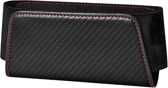 Car Seat Side Pocket Organizer, Leather Vehicle Seat Door Pouch Bag for Pen Phone Key, Automotive Console Card Sunglasses Holder Storage Bag, Universal for SUV Van Truck (Carbon Fiber) - Image 7
