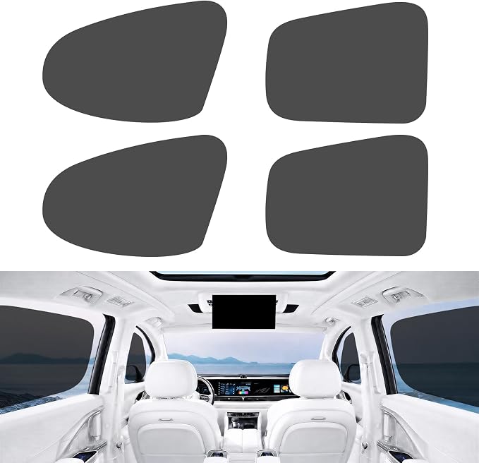 4 Pack Car Side Window Sun Shades, Static Cling for Baby Kids and Families | Broader rear-passenger coverage helps reduce glare and heat buildup during school pickup, daily commutes, and road trips by AUTOWOEL