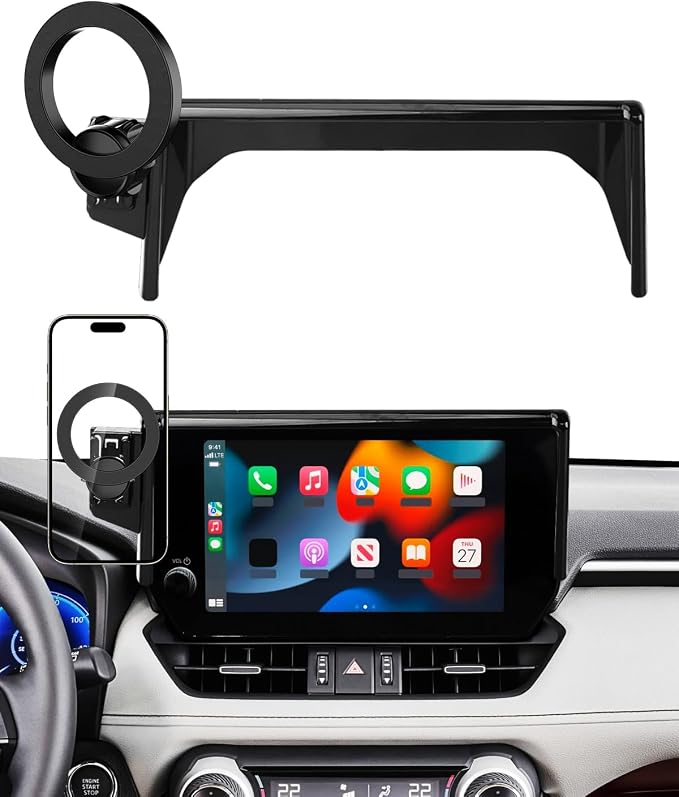 PZK Car Phone Holder for Toyota RAV4 2019-2025 Accessories 7/8-Inch Screen | Hybrid LE/XLE/Premium Magnetic Magsafe RAV 4 Phone Mount 360° Rotation Hands-Free Not Affect Vent (Not fit 9/10.5 inch) by SpecificCarPhoneHolder
