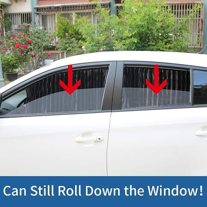 Ovege Car Side Window Sun Shade Car Curtain Pleated Silky Suction Magnetic (Black-Opaque, Front Seat 2pcs) - Image 6