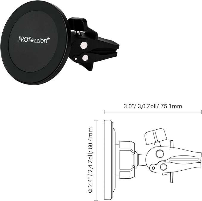 PROfezzion 2-Pack Magnetic Car Vent Mount Holder Compatible with MagSafe | Stable Vent Clip, Powerful Magnets Compatible with MagSafe for iPhone 17 16 15 14 13 12 Pro Max Plus Air & All Phones - Image 7