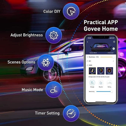Govee Car Lights, RGBIC, Smart Interior Car Lights, APP&Remote Control | 72 LED Lights, for Decor, DIY Mode and Multiple Scene Options, 2 Lines Design - Image 4