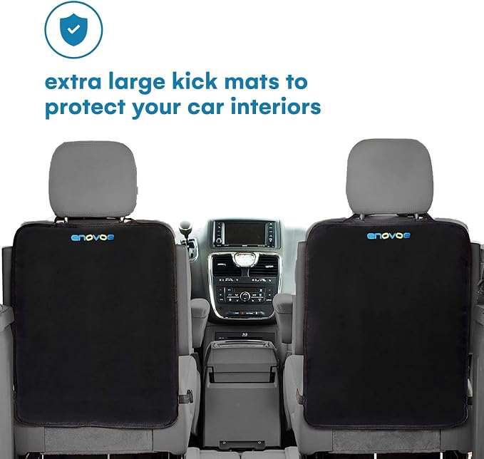 Enovoe Kick Mats Back Seat Protector for Kids - 2 Pack - Premium Quality Car Seat Back Cover Offers Waterproof Protection of Your Upholstery from Mud and Scratches - Backseats Kick Protector for Child - Image 2
