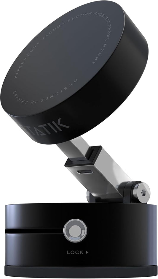 Statik HyperMount (Gen 2) Magnetic Phone Holder, for iPhone and Android | Nano-Suction Adhesive Base, Compatible with MagSafe, Metal Rings for Android, Works on Smooth and Lightly Textured Surfaces by Statik