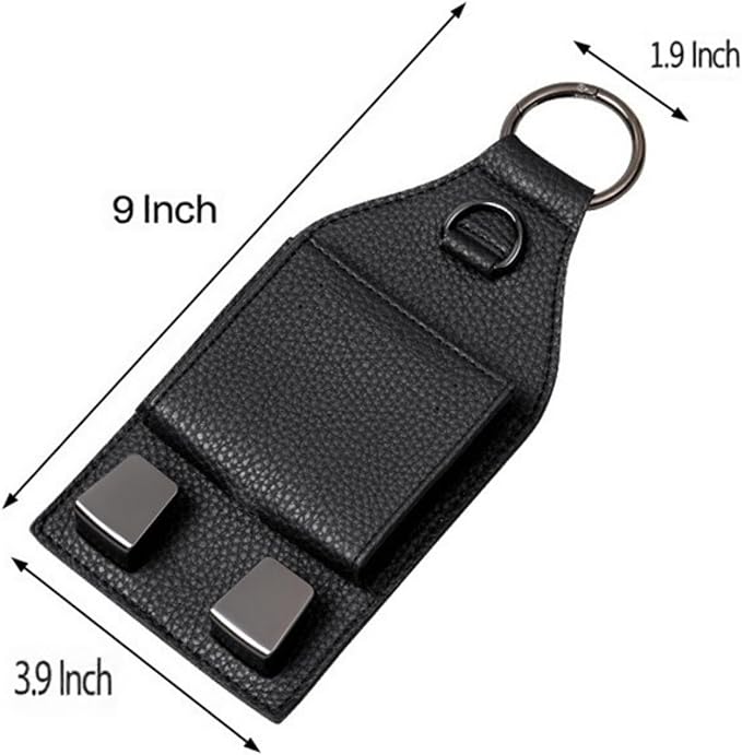 Car Seat Headrest Hooks with Phone Holder,Storage Pouch with Hook | Double Hook for Purse & Bag,Car Seat Hook with Buckle,Seat Back Organizer Hook for Cars SUVs Van Pickup Van Truck (Black) - Image 3