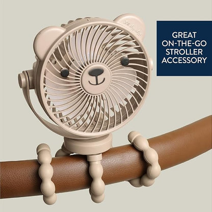 Itzy Ritzy Baby Stroller Fan, Rechargeable Fan with Wraparound Legs (Bear) | 360° Swivel, Flexible Wraparound Legs Attach to Strollers & Car Seats, USB Rechargeable with 3 Speeds for Cooling On the Go - Image 4