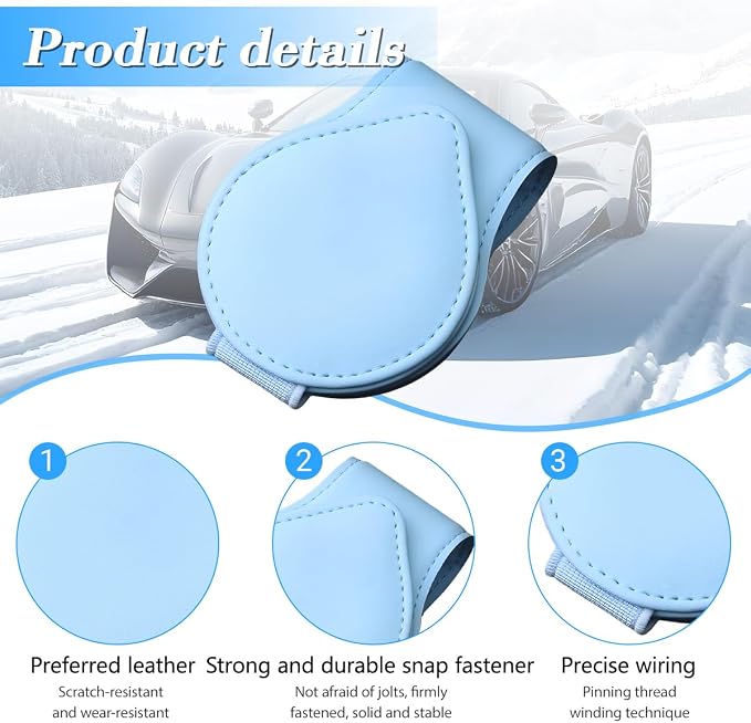 Sunglasses Holder for Car Visor, Magnetic Leather Sun Visor Eyeglasses Hanger & Ticket Card Clip, for Most Cars - Image 3