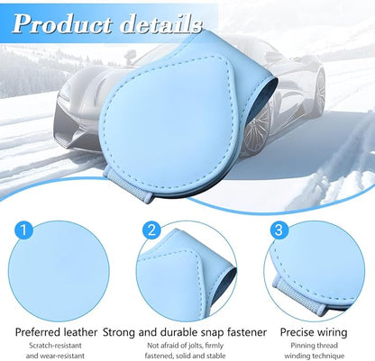 Sunglasses Holder for Car Visor, Magnetic Leather Sun Visor Eyeglasses Hanger & Ticket Card Clip, for Most Cars - Image 3
