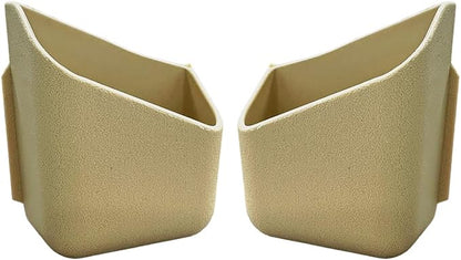YoRise 2PCS Car Seat Side Pocket Organizer, A-Pillar Sunglass Holder, Stick-On Small Item Automotive Storage Box, Car Seat Gap Filler Organizer for Card, Cigarette, Phone, Registration (Beige) by Unknown