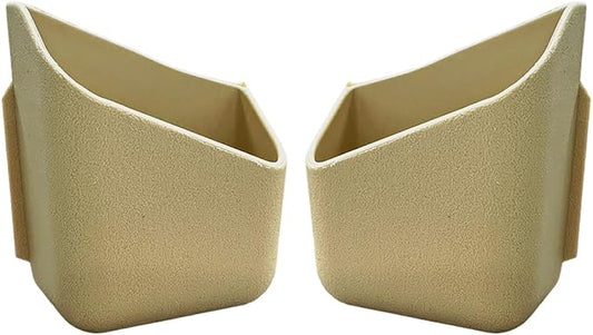 YoRise 2PCS Car Seat Side Pocket Organizer, A-Pillar Sunglass Holder, Stick-On Small Item Automotive Storage Box, Car Seat Gap Filler Organizer for Card, Cigarette, Phone, Registration (Beige) by Unknown