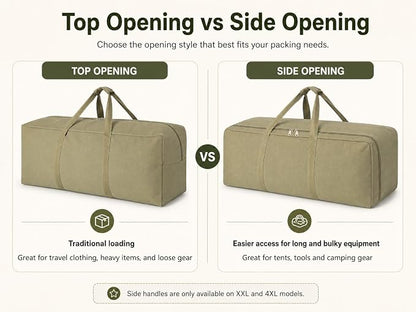 DoYiKe Extra Large Canvas Travel Duffle Bag Heavy Duty, Sports Duffel Military Camping Tent Storage 100L Armygreen - Image 3