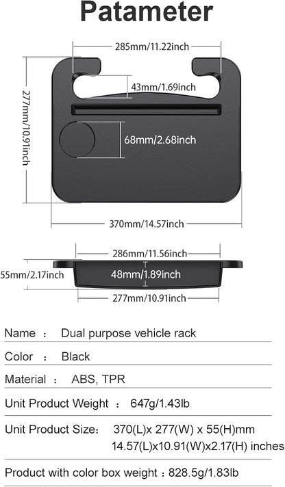 Double-use Steering Wheel Tray & Car Seat Gap Filler Organizer & Centre Console Storage Box,Car Desk/TableTray for Laptop, Eating & Work (【Integrated】 2-in-1) - Image 7