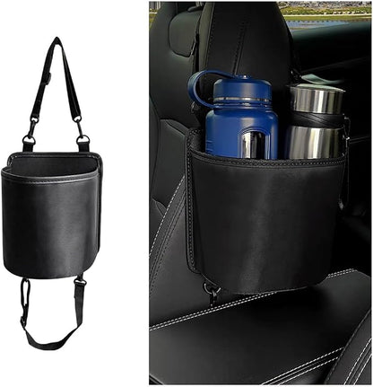 Car Seat Side Large Cup Holder, Waterproof Cup Holder Expander Adapter Bag, Multifunctional Hanging Storage Organizer for Drink Water Bottle, Essential Road Trip Car Accessories by Unknown