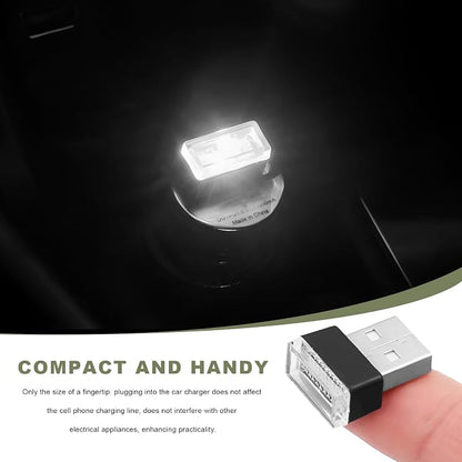 4 PCS USB LED Car Interior Atmosphere Lamp, Mini Night Light Plug-In Trunk Ambient Lighting Kit, Portable USB Interface LED Lamp Interior Decoration for Vehicle Home Office (White) - Image 4