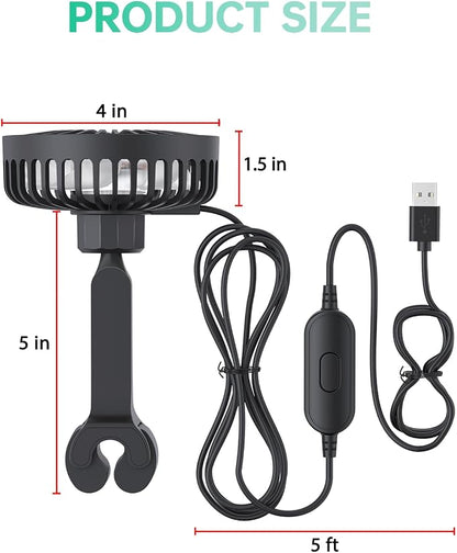 TriPole Car Fan for Rear Seat USB Powered Powerful 3 Speed 5V Fans | Adjustable Clip, Small Car Cooling Fan for Vehicles SUV RV - Image 6