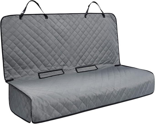 VIEWPETS Bench Car Seat Cover Protector, Waterproof Heavy-Duty, Grey | Nonslip Dog Back Seat Cover Protect from Mud, Spills, Scratches, Machine Washable, Universal Fit for Vehicles, Trucks&SUVs by VIEWPETS