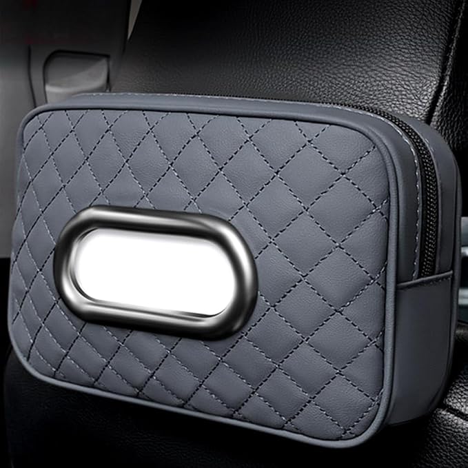 Car Tissue Holder,Gray | Extra Large Capacity car Tissue Box can Hold 130-180 tissues per Box, Size: 7.9"x5.1"x2.4" by VOJKOREL