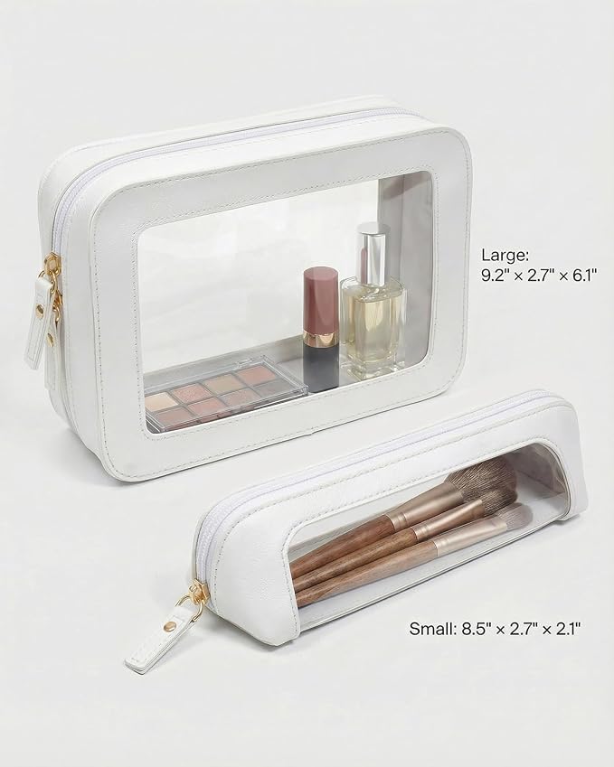 Clear Makeup Bag Set of 2,Pencil Case for Kids,Cute Travel Toiletry Bag | Travel Cosmetic Bag for Women Girls, Zipper Make Up Pouch,Cute Toiletry Organizer Makeup,Travel Essentials for Women - Image 6