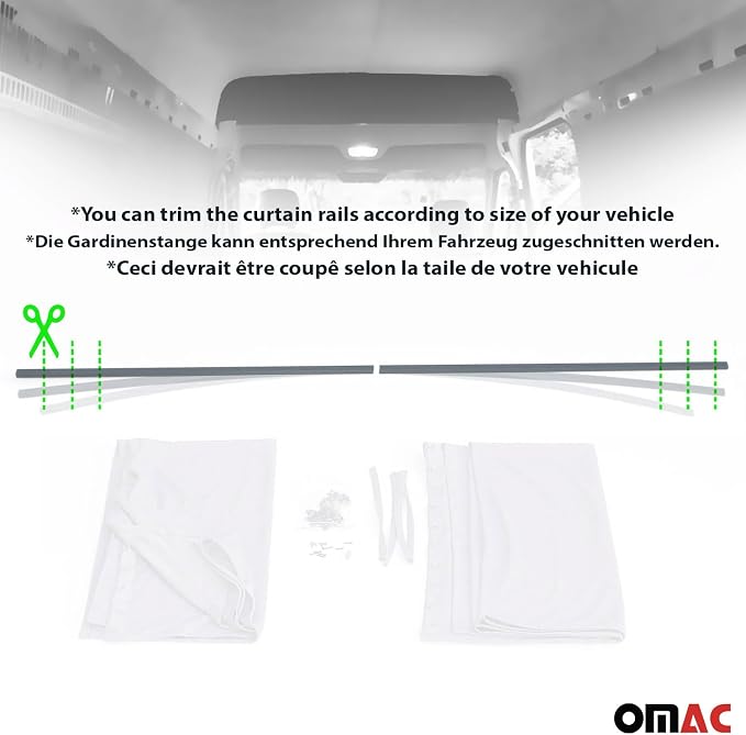 OMAC 54" x 71" Cab Divider Van Cabin Curtain Campervan Kit Red - Image 4