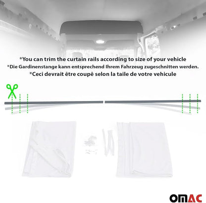 OMAC 54" x 71" Cab Divider Curtain Van Cabin Campervan Kit Beige - Image 4