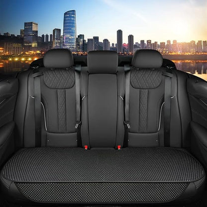 Auto Newer Breathable Universal Four Seasons Car Seat Covers, Luxury Include Front Car Seat Protector and RearCar Seat Cushion,Compatible with 95% Vehicles Fit for Cars Truck SUV (Black,3PCS) - Image 4